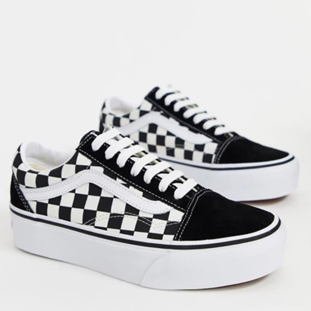 Vans Old Skool Platform Sneakers in checkerboard